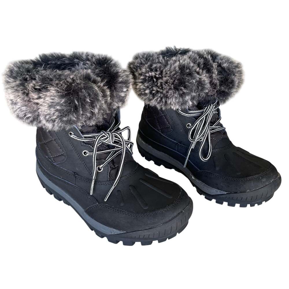 🔥 Bearpaw Becka Waterproof Winter Winter Boots - Black/Grey - Size 8 🔥